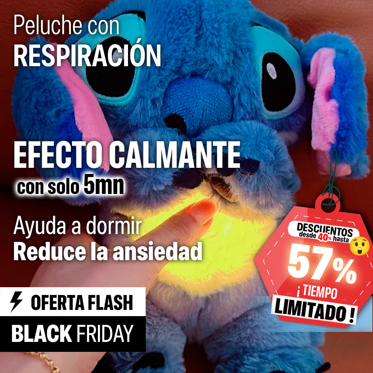 Peluche relajante Stitch con respiración