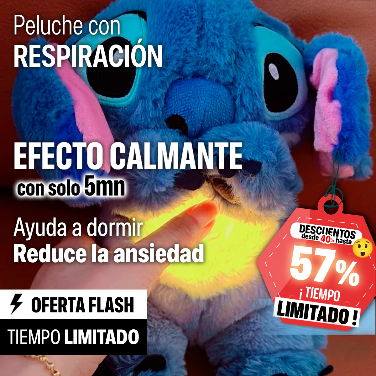 Peluche relajante Stitch con respiración